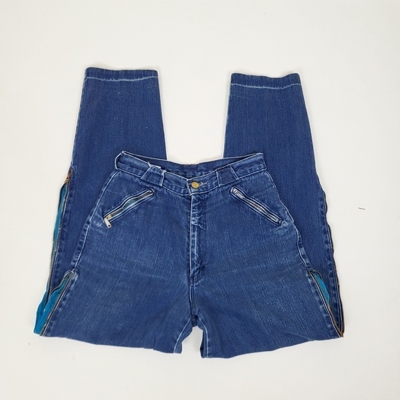 90's Denim Jeans Workwear Carpenter Zippers Tapered - Picture 1 of 11
